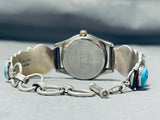 Fabulous Vintage Native American Navajo Sleeping Beauty Turquoise Sterling Silver Watch Bracelet-Nativo Arts