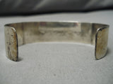 Superior Vintage Zuni Native American Navajo Turquoise Inlay Geomtric Sterling Silver Bracelet-Nativo Arts