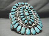 Magnificent Vintage Native American Navajo Turquoise Sterling Silver Bracelet Cuff-Nativo Arts