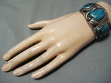Museum Snake Vintage Native American Navajo Turquoise Sterling Silver Bracelet Old-Nativo Arts