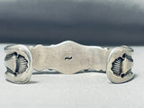 Freddy Thompson Vintage Native American Navajo Blue Turquoise Sterling Silver Bracelet-Nativo Arts