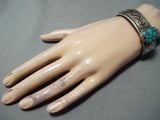 Important Pete Nelson Vintage Native American Navajo Turquoise Sterling Silver 14k Gold Bracelet-Nativo Arts
