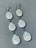 Fabulous Native American Navajo Synthetic Opal Sterling Silver Earrings-Nativo Arts