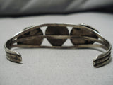 Rare Vintage Navajo #8 Turquoise Sterling Silver Native American Bracelet-Nativo Arts