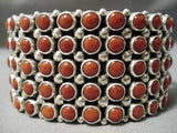 Native American One Of Best Verdy Jake Navajo Coral Sterling Silver Bracelet Cuff-Nativo Arts