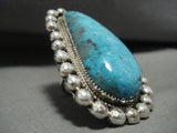 65 Grams 'Ultra Heavy' Protruding Turquoise Vintage Navajo Native American Jewelry Silver Bracelet-Nativo Arts