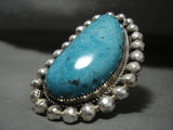 65 Grams 'Ultra Heavy' Protruding Turquoise Vintage Navajo Native American Jewelry Silver Bracelet-Nativo Arts