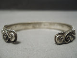 Intricate!! Vintage Native American Navajo Snake Eyes Turquoise Sterling Silver Bracelet Old-Nativo Arts