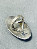 Huge Vintage Native American Navajo Butterfly Turquoise Sterling Silver Ring-Nativo Arts