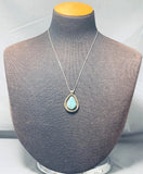 Attractive Vintage Native American Navajo Pilot Mountain Turquoise Sterling Silver Necklace-Nativo Arts