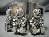 Important Vintage Native American Navajo Sotryteller Sterling Silver Bracelet Old-Nativo Arts