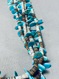 Exquisite Vintage Native American Navajo Old Turquoise Heishi Sterling Silver Necklace-Nativo Arts