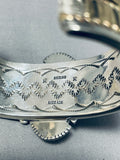 One Of The Most Detailed Ever Native American Navajo Royston Turquoise Sterling Silver Bracelet-Nativo Arts