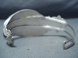 Expressive Vintage Native American Zuni Turquoise Sterling Silver Bracelet Old-Nativo Arts