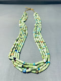 Native American Authentic Santo Domingo Serpentine Turquoise Necklace-Nativo Arts