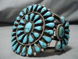 Magnificent Vintage Native American Navajo Sky Blue Turquoise Sterling Silver Bracelet-Nativo Arts