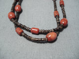 Native American Astonishing Santo Domingo Coral Heishi Necklace-Nativo Arts