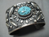 Quality Stu Billy Native American Navajo Spiderweb Turquoise Sterling Silver Bracelet-Nativo Arts
