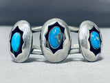 Gorgeous Bisbee Turquoise Vintage Native American Navajo Sterling Silver Squash Blossom Necklace-Nativo Arts