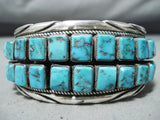 Breathtaking Vintage Native American Navajo Kingman Turquoise Sterling Silver Bracelet-Nativo Arts