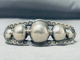 Early 1900's Vintage Native American Navajo Sterling Silver Sunstamp Bracelet Cuff-Nativo Arts