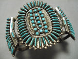 Early Museum Vintage Native American Navajo Zuni Turquoise Sterling Silver Bracelet Old-Nativo Arts