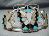 Exquisite Zuni Turquoise Sterling Silver Butterfly Bracelet Native American-Nativo Arts