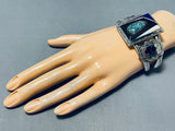 One Of The Most Unique Ever Vintage Native American Navajo Turquoise Sterling Silver Bracelet-Nativo Arts