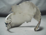 One Of The Finest Inlay Native American Zuni Turquoise Sterling Silver Bracelet-Nativo Arts