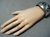 Fabulous Vintage Navajo Turquoise Sterling Silver Bracelet Native American Old-Nativo Arts