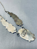 One Of A Kind Vintage Native American Hopi Morenci Turquoise Sterling Silver Necklace-Nativo Arts