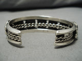 Amazing Rue Rose Vintage Native American Navajo Turquoise Sterling Silver Bracelet Old Cuff-Nativo Arts