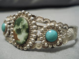 Earlier 1900's Vintage Native American Navajo Royston Turquoise Sterling Silver Bracelet Old-Nativo Arts