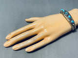 Traditional Vintage Native American Navajo Old Kingman Turquoise Sterling Silver Bracelet-Nativo Arts
