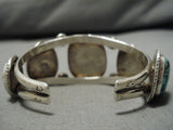 Scarce Vintage Native American Navajo Blue Warrior Turquoise Sterling Silver Bracelet Old-Nativo Arts