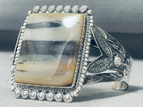 One Of The Most Unique Vintage Native American Navajo Petrified Wood Sterling Silver Bracelet-Nativo Arts