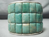 Heavy Thick!! Native American Royston Turquoise Inlay Sterling Silver Bracelet-Nativo Arts