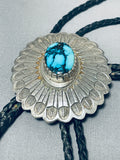 Godber Turquoise Vintage Native American Navajo Sterling Silver Bolo Tie-Nativo Arts