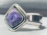 Richy Song Vintage Native American Navajo Charoite Sterling Silver Bracelet Cuff-Nativo Arts