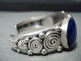 One Of The Best Vintage Native American Navajo Lapis Sterling Silver Bracelet-Nativo Arts