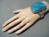 Monumental Native American Navajo Kingman Turquoise Sterling Silver Bracelet-Nativo Arts