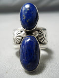 Stunning Modern Navajo Lapis Sterling Silver Ring Native American-Nativo Arts