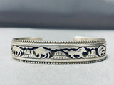 Advanced Silver Work Vintage Native American Navajo Sterling Silver Bracelet-Nativo Arts