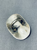 Unique Vintage Native American Navajo Hopi Turquoise Sterling Silver Ring Signed-Nativo Arts