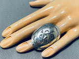 Incredible Button Concho Native American Navajo Sterling Silver Ring-Nativo Arts