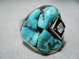 Important Vintage Native American Navajo Charles Loloma Student Turquoise Sterling Silver Ring-Nativo Arts