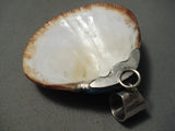 Native American Stunning Vintage Santo Domingo Turquoise Inlay Sterling Silver Pendant Old-Nativo Arts