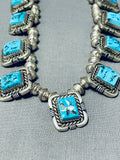 One Of The Best Vintage Native American Navajo Turquoise Choker Sterling Silver Necklace-Nativo Arts