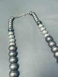 Unique Sections Of Tarnish Vintage Native American Navajo Sterling Silver Necklace-Nativo Arts