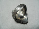 So Detailed!! Vintage Native American Navajo Zuni Turquoise Leaf Sterling Silver Ring Old-Nativo Arts
